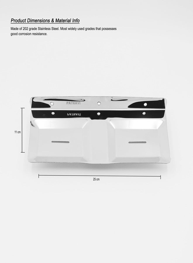 Pathavi Stainless Steel Wall Mounted Bathroom Soap Holder (Pack of 1) - Rust-Proof, Space-Saving Design for Bathroom & Kitchen, Long Lasting - Image 5